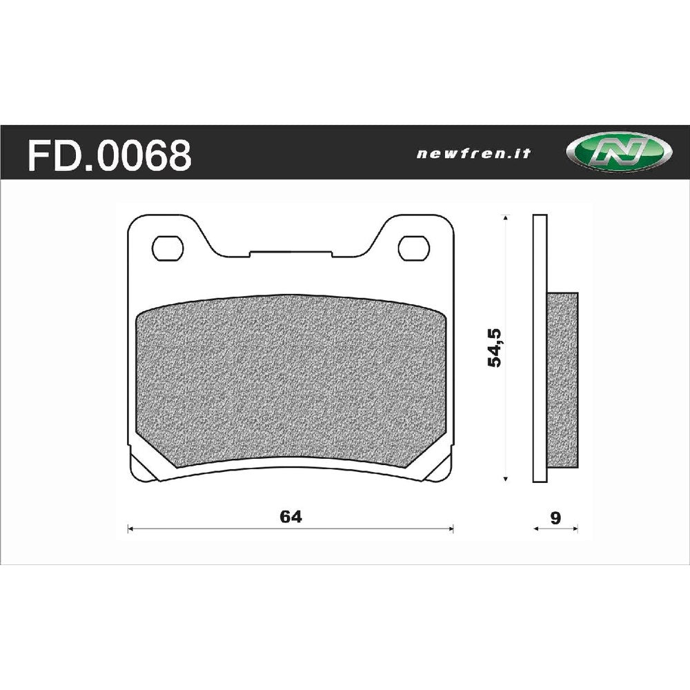 New NEWFREN Rear Brake Pad - Touring Sintered For YAMAHA 1-FD0068-TS