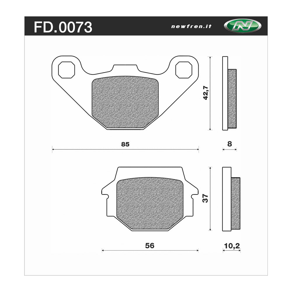 New NEWFREN Dirt Organic Brake Pad - Front For KAWASAKI 1-FD0073-BD