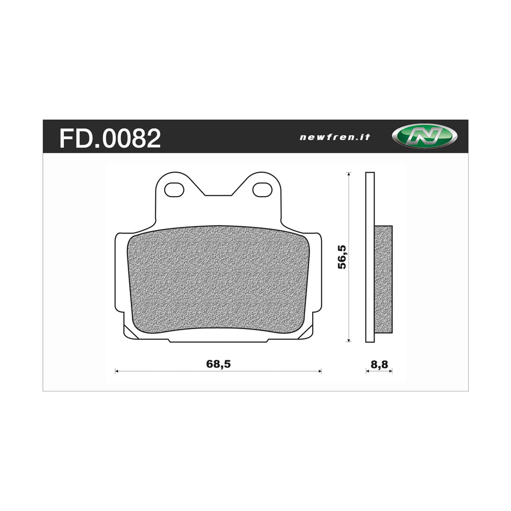 New NEWFREN Rear Brake Pad - Touring Organic For YAMAHA 1-FD0082-BT