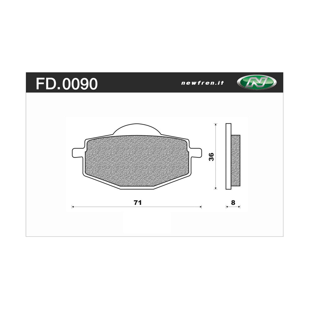 New NEWFREN Rear Brake Pad - Off Road Dirt Organic For YAMAHA 1-FD0090-BD