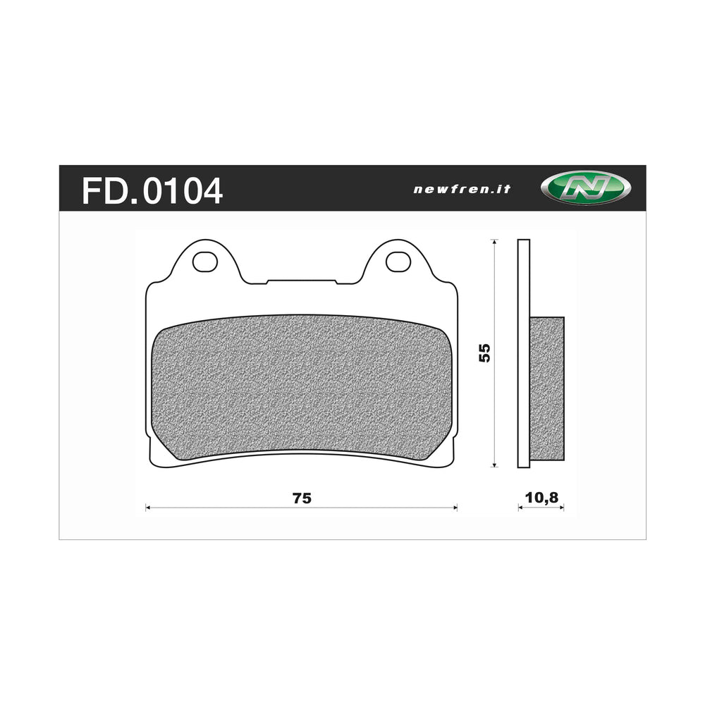 New NEWFREN Rear Brake Pad - Touring Sintered For YAMAHA 1-FD0104-TS