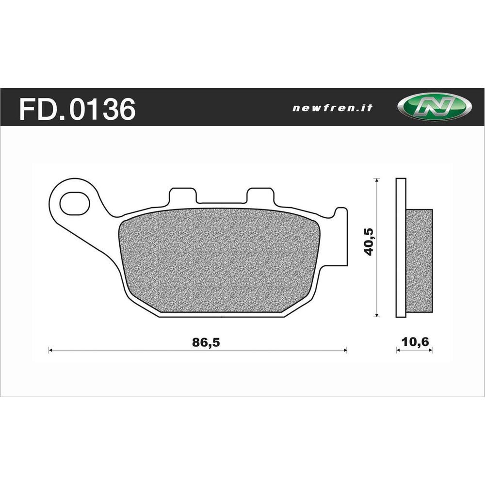 New NEWFREN Rear Brake Pad - Touring Sintered For KTM 350 GS ENDURO 1-FD0136-TS
