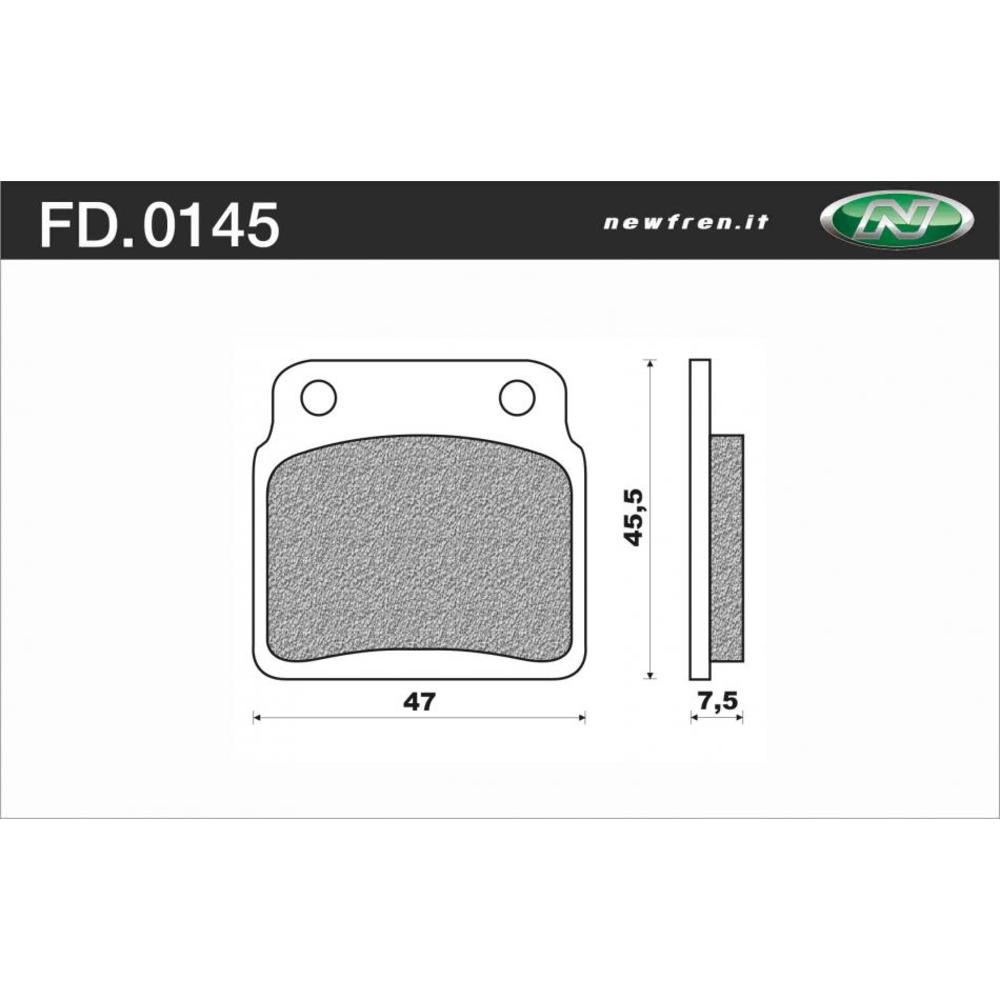 New NEWFREN Rear Brake Pad - Off Road ATV Organic 1-FD0145-BV