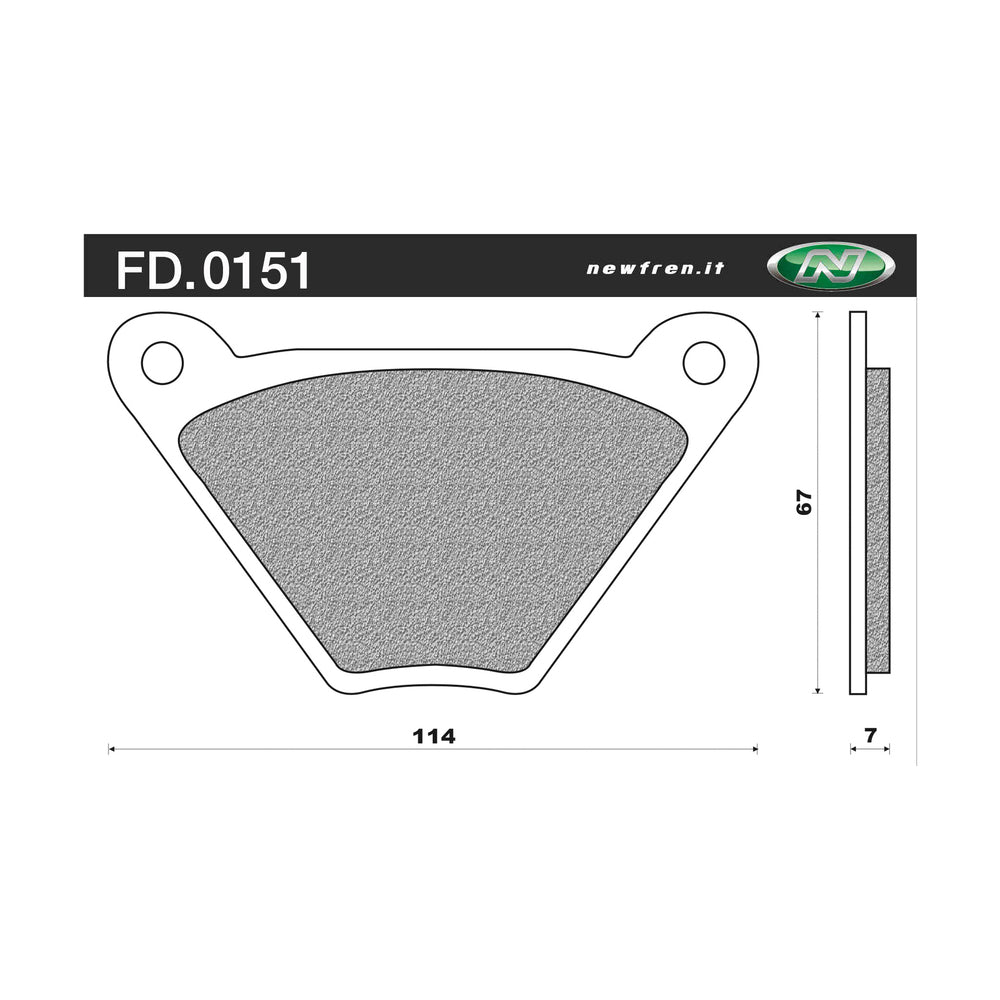New NEWFREN Rear Brake Pad - Touring Heavy Duty Sintered 1-FD0151-SH