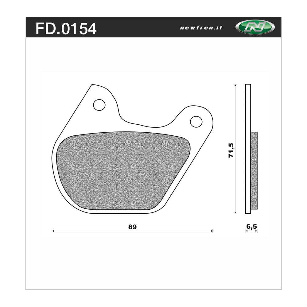 New NEWFREN Rear Brake Pad - Touring Heavy Duty Organic 1-FD0154-BH