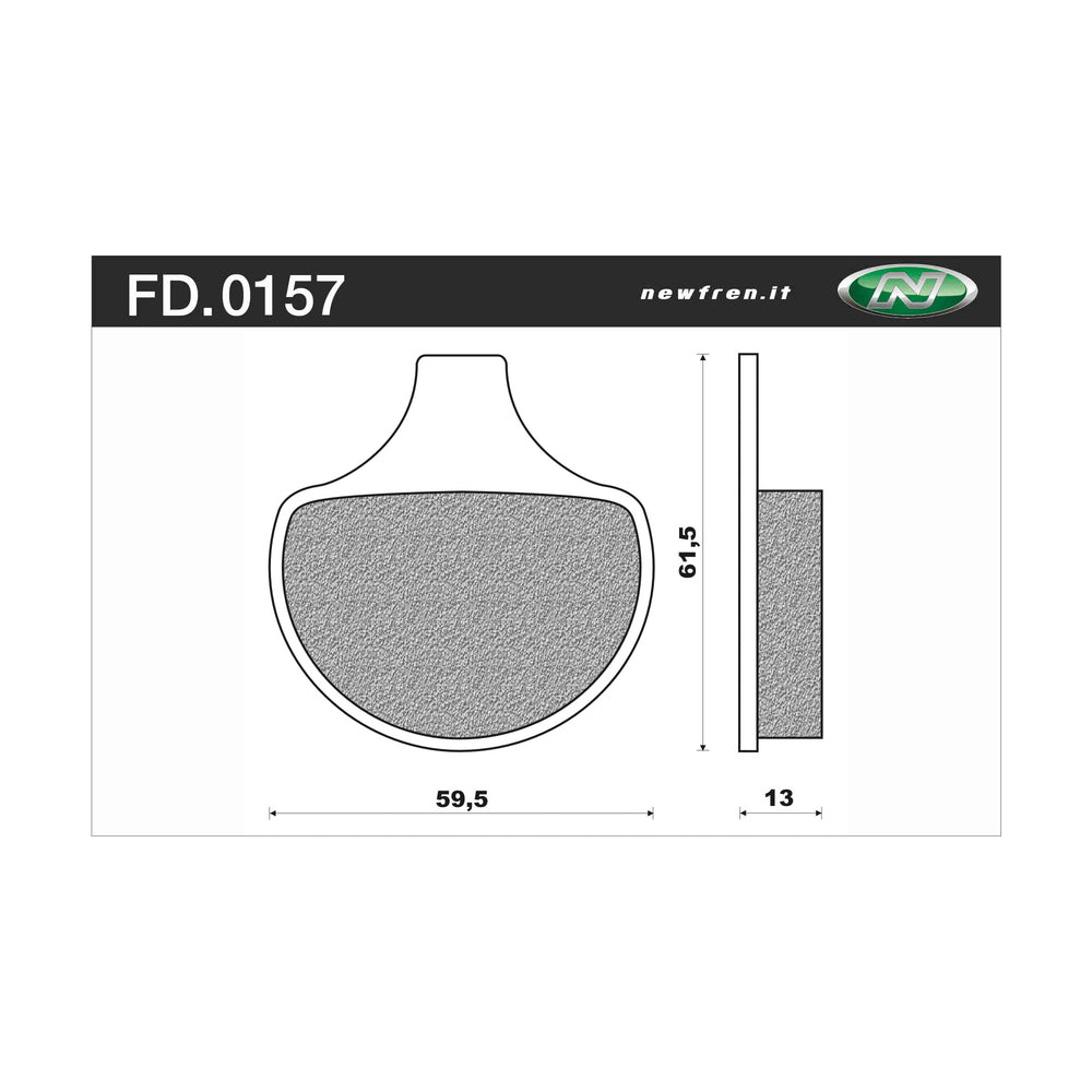 New NEWFREN Rear Brake Pad - Touring Heavy Duty Organic 1-FD0157-BH