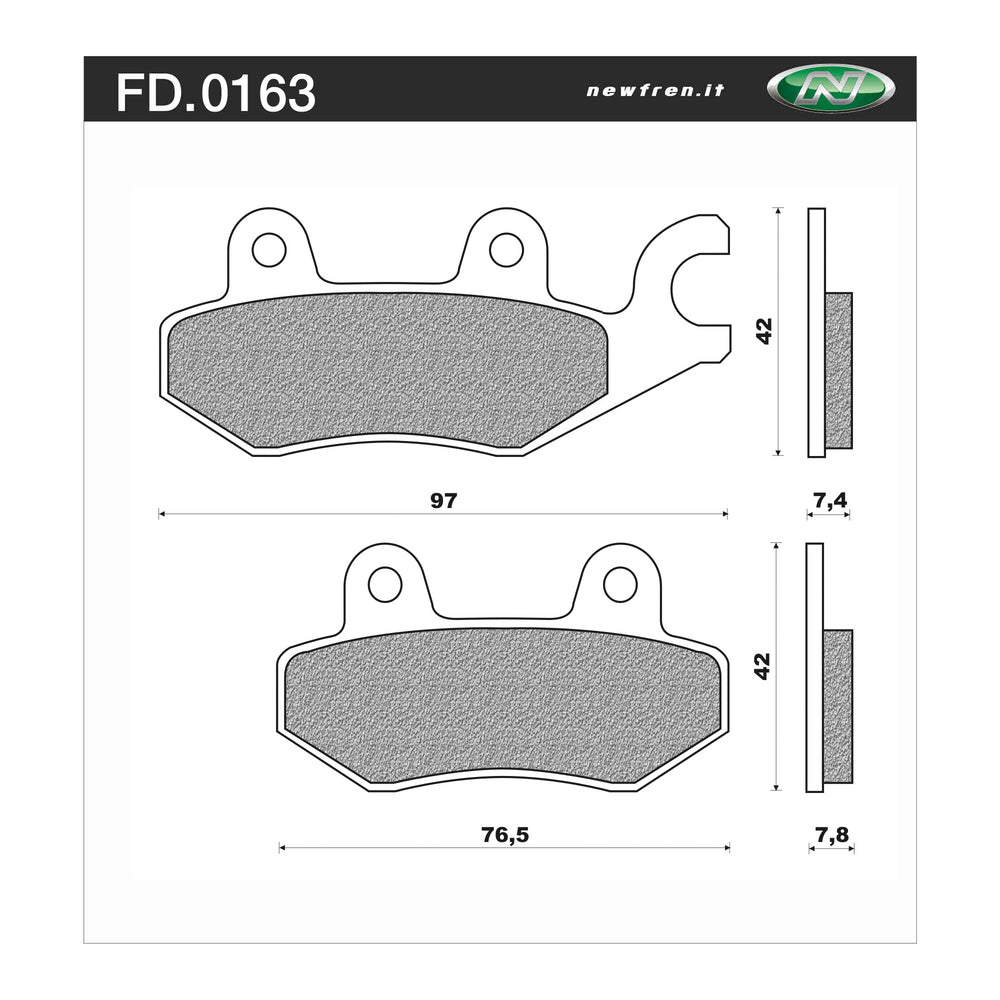 New NEWFREN Dirt Sintered Brake Pad - Front For HONDA, KAWASAKI 1-FD0163-SD
