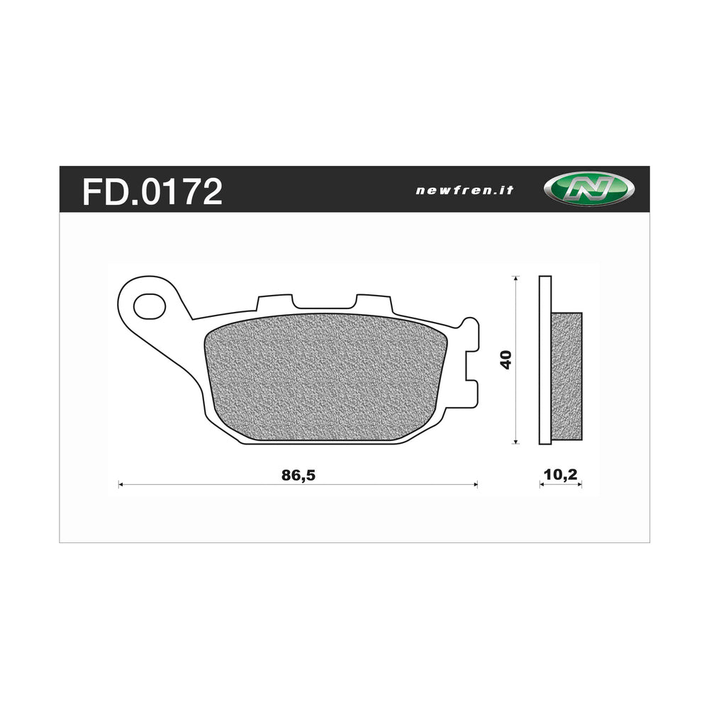 New NEWFREN Rear Brake Pad - Touring Organic 1-FD0172-BT