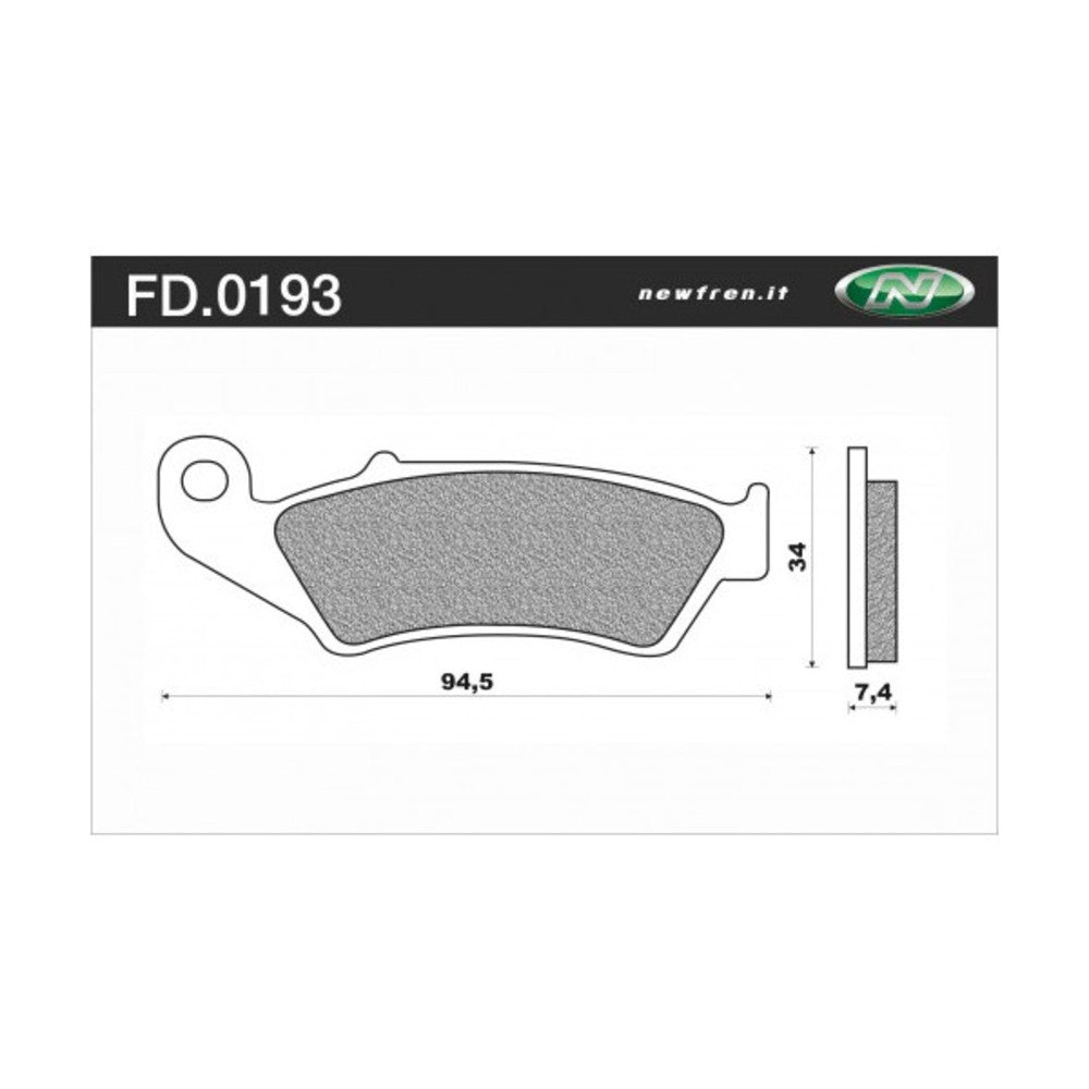 New NEWFREN Dirt Organic Brake Pad - Front 1-FD0193-BD