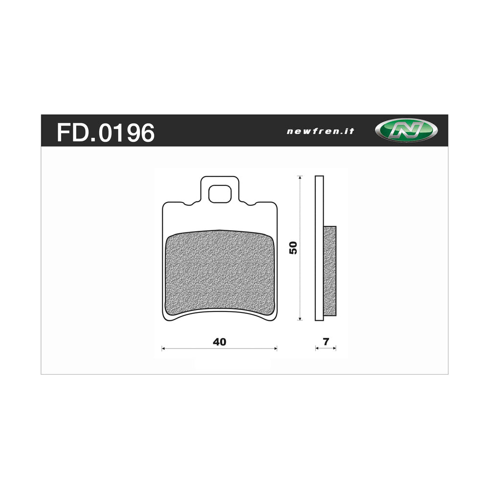 New NEWFREN Rear Brake Pad - Scotter Organic For MALAGUTI 50 PHANTOM 1-FD0196-BE