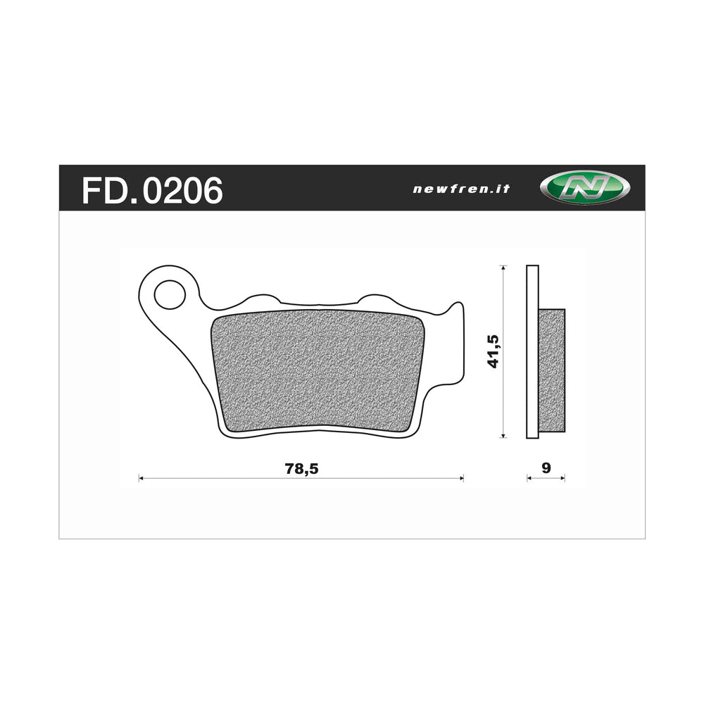 New NEWFREN Rear Brake Pad - Touring Sintered 1-FD0206-TS