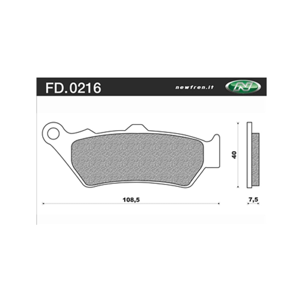 New NEWFREN Rear Brake Pad - Touring Sintered For MOTO GUZZI 1-FD0216-TS