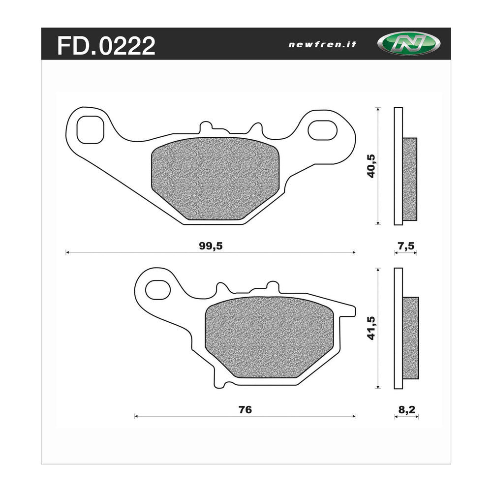 New NEWFREN Dirt Sintered Brake Pad - Front For YAMAHA CV50 JOG 1-FD0222-SD