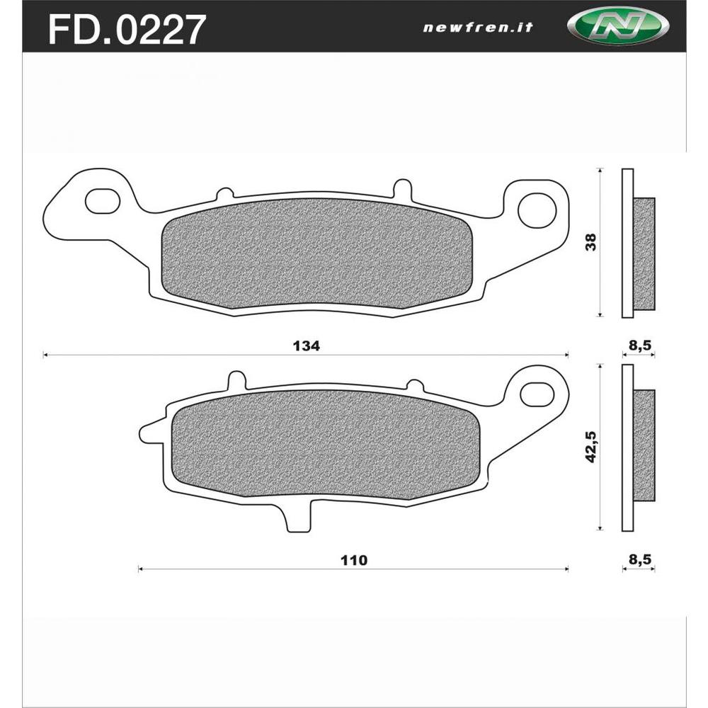 New NEWFREN Rear Brake Pad - Touring Organic For KAWASAKI 1-FD0227-BT