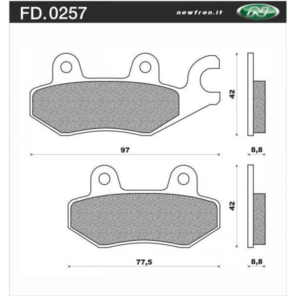 New NEWFREN Scooter Elite Organic Brake Pad - Front For HONDA 1-FD0257-BE