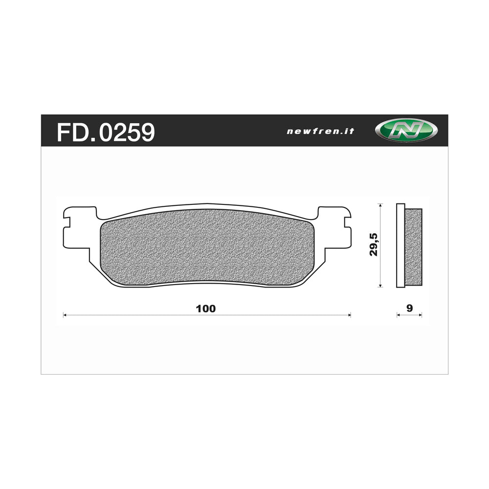 New NEWFREN Rear Brake Pad - Touring Sintered For YAMAHA 1-FD0259-TS
