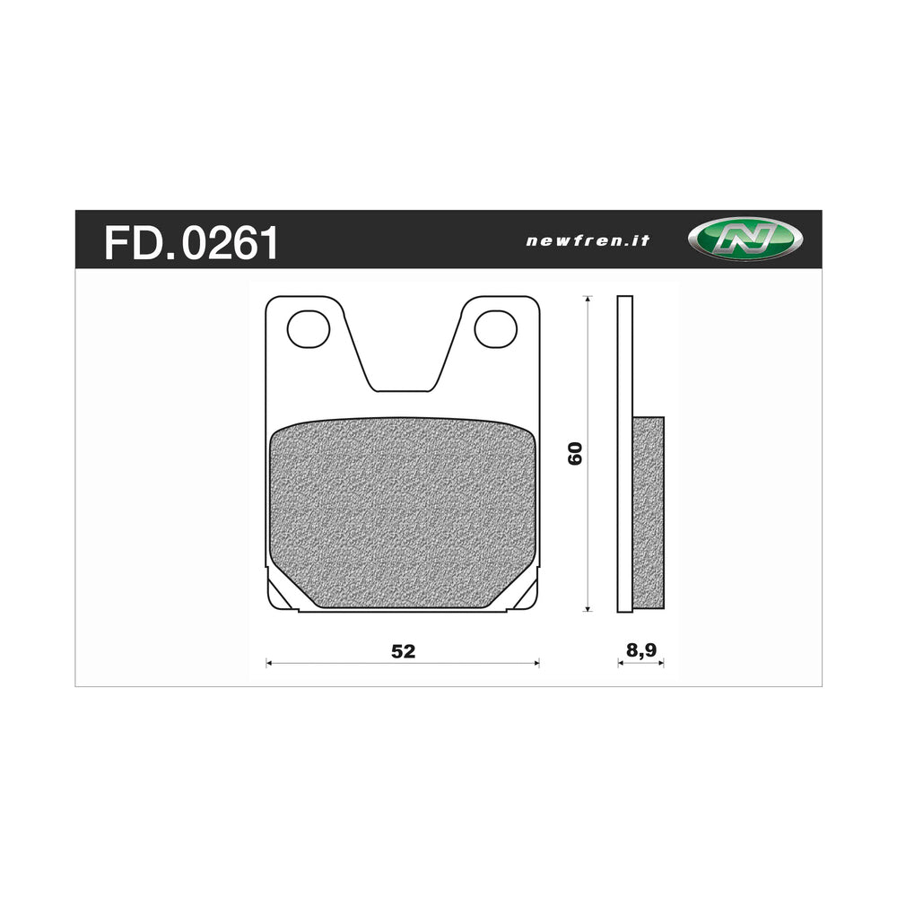 New NEWFREN Rear Brake Pad - Touring Organic For YAMAHA YZF-R1 1-FD0261-BT