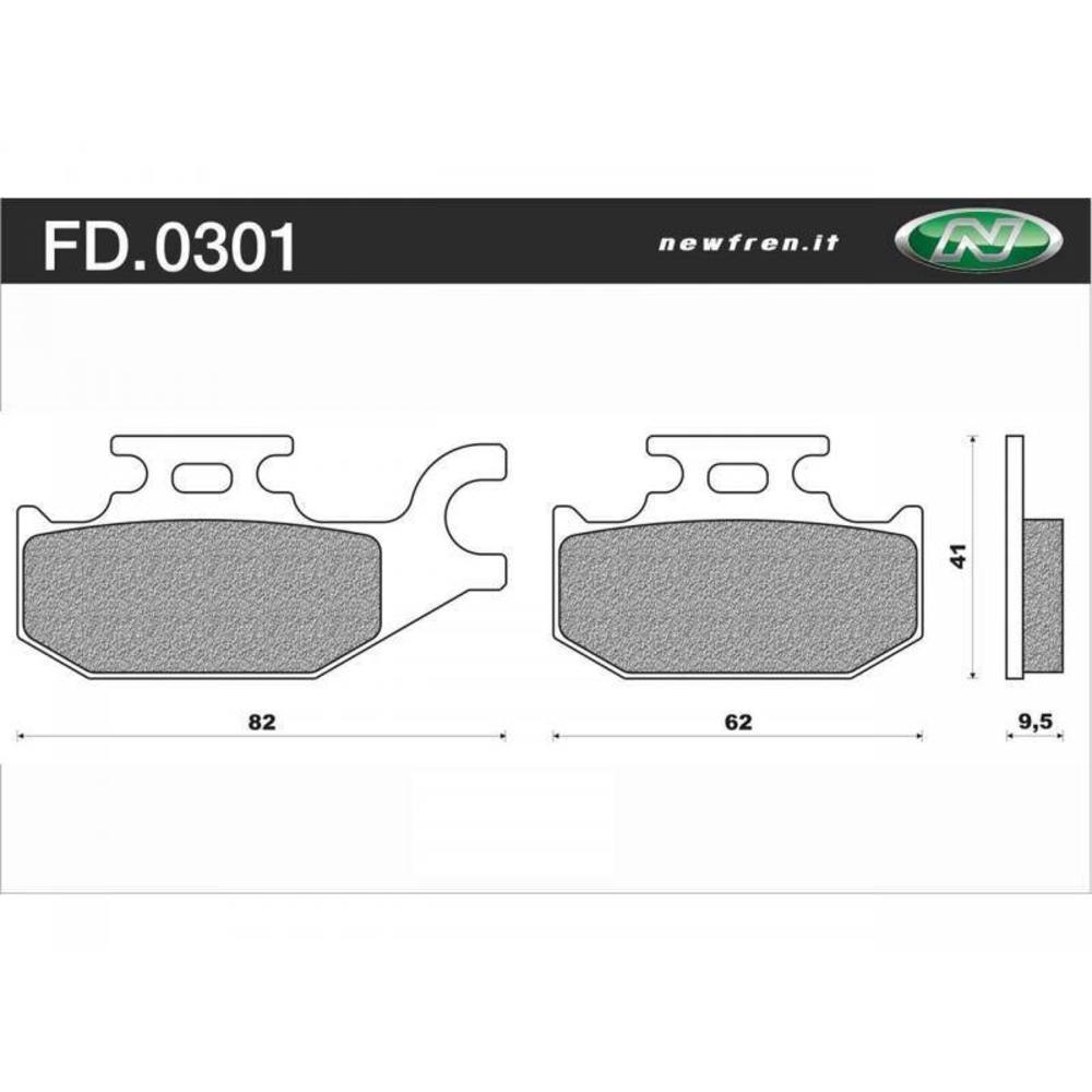 New NEWFREN Rear Brake Pad - Off Road ATV Organic For SUZUKI, YAMAHA 1-FD0301-BV