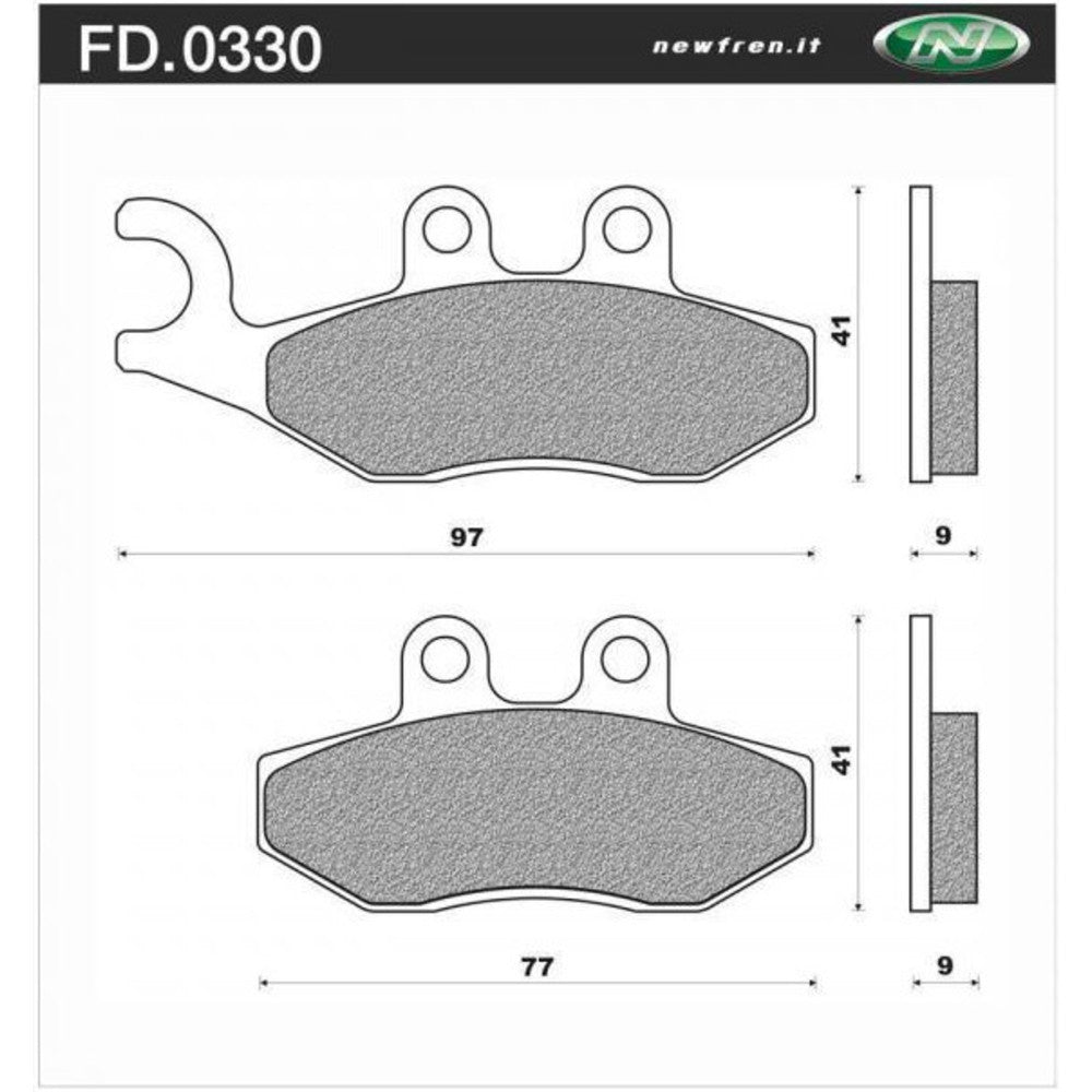 New NEWFREN Rear Brake Pad - Scooter Elite Sintered For APRILIA 1-FD0330-SE