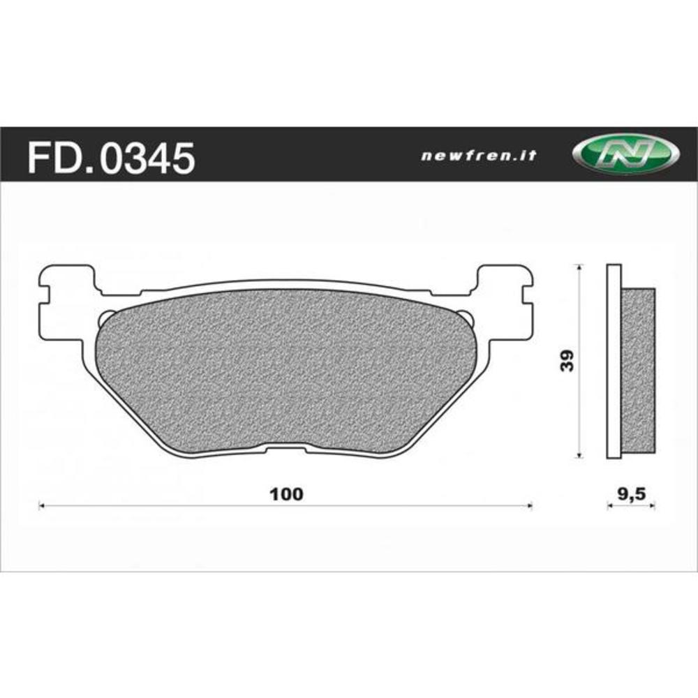 New NEWFREN Rear Brake Pad - Touring Organic For HYOSUNG, YAMAHA 1-FD0345-BT