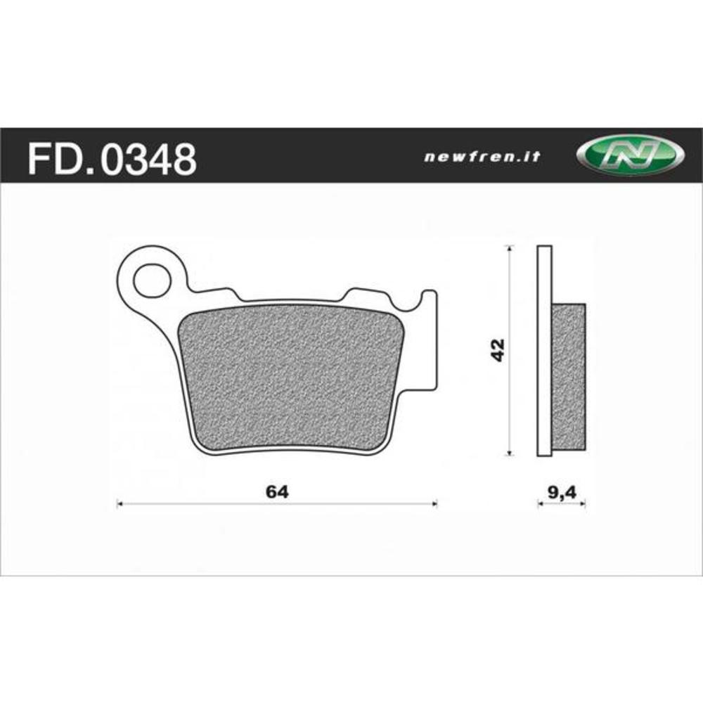 New NEWFREN Rear Brake Pad - Off Road Dirt Organic 1-FD0348-BD