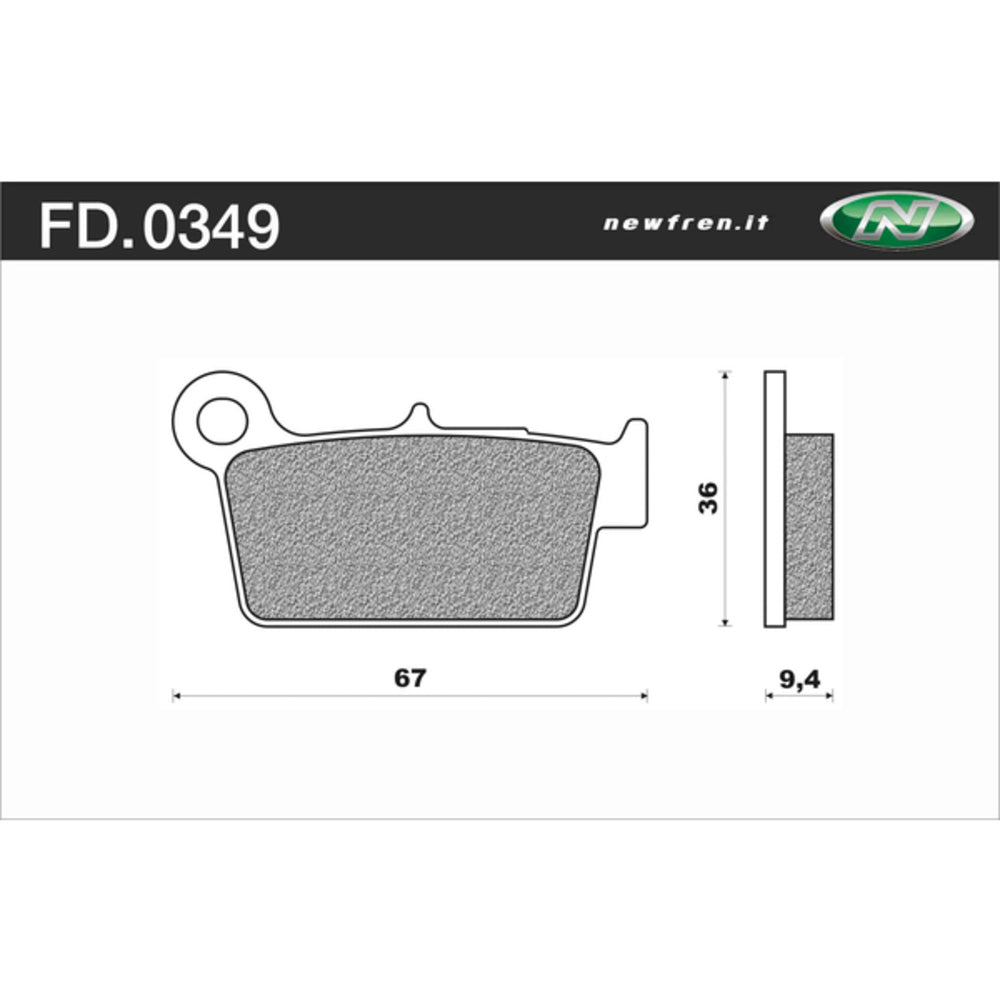 New NEWFREN Rear Brake Pad - Off Road Dirt Organic For KYMCO MXU 400 1-FD0349-BD