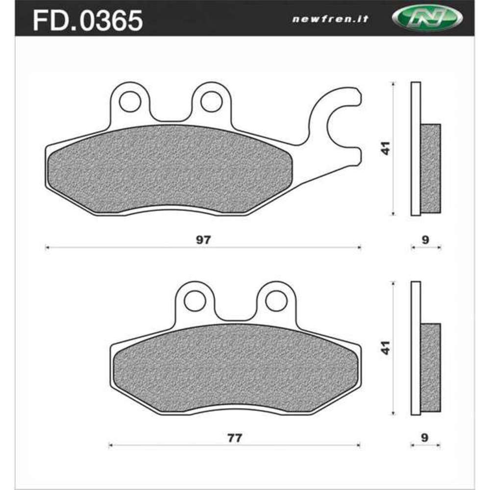 New NEWFREN Rear Brake Pad - Scooter Elite Organic For PIAGGIO/VESPA 1-FD0365-BE