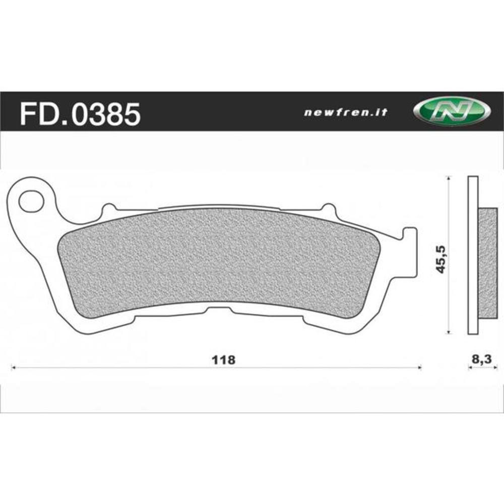 New NEWFREN Rear Brake Pad - Touring Organic For HONDA CBF1000 ABS 1-FD0385-BT