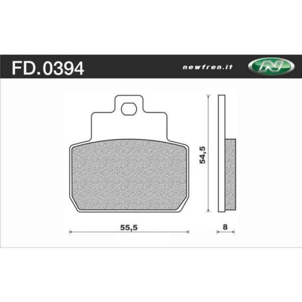 New NEWFREN Rear Brake Pad - Scooter Elite Organic For PIAGGIO/VESPA 1-FD0394-BE
