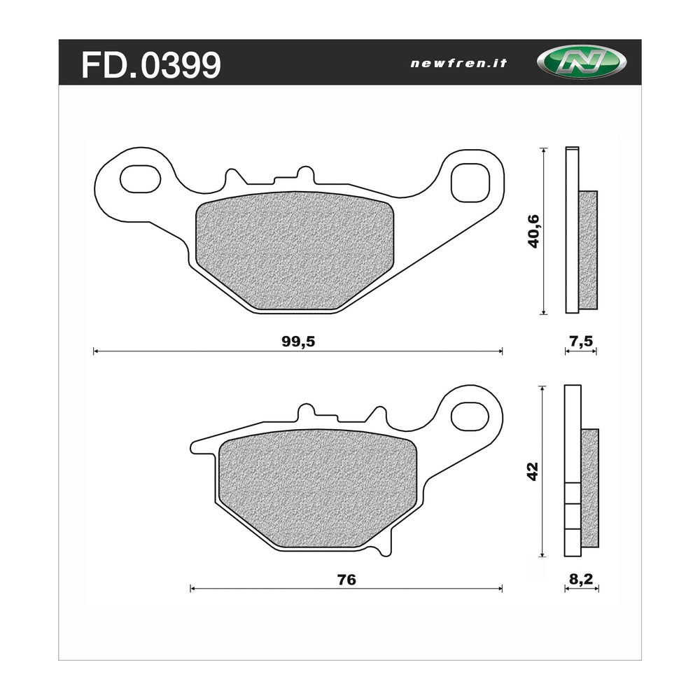 New NEWFREN Rear Brake Pad - Off Road Dirt Organic For SUZUKI 1-FD0399-BD