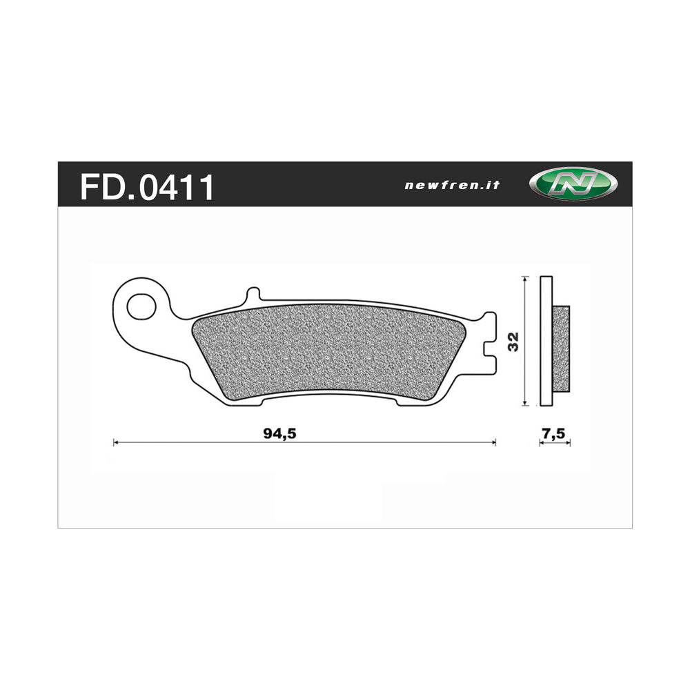New NEWFREN Dirt Sintered Brake Pad - Front For YAMAHA 1-FD0411-SD