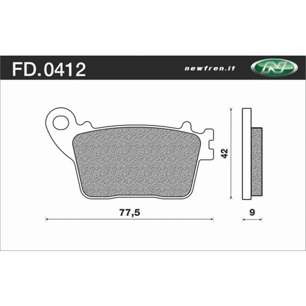 New NEWFREN Rear Brake Pad - Touring Organic 1-FD0412-BT