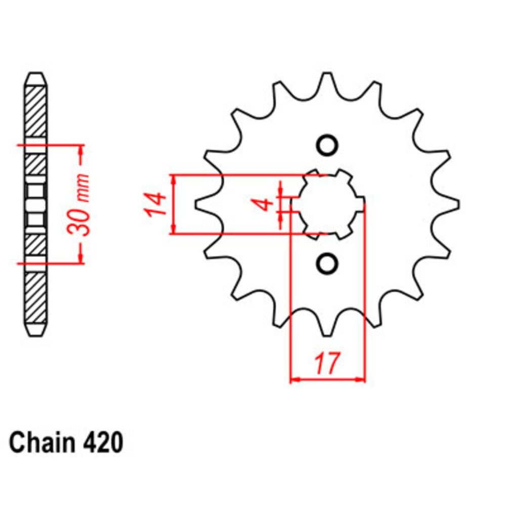 SUPERSPROX 15T Sprocket - Front For KAWASAKI KE125, KLX110L, KLX110 10-044-15