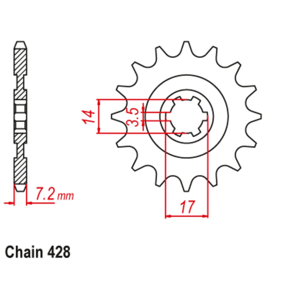 New SUPERSPROX Front Sprocket Alternate Pitch For KAWASAKI Z125 PRO 10-1501-14