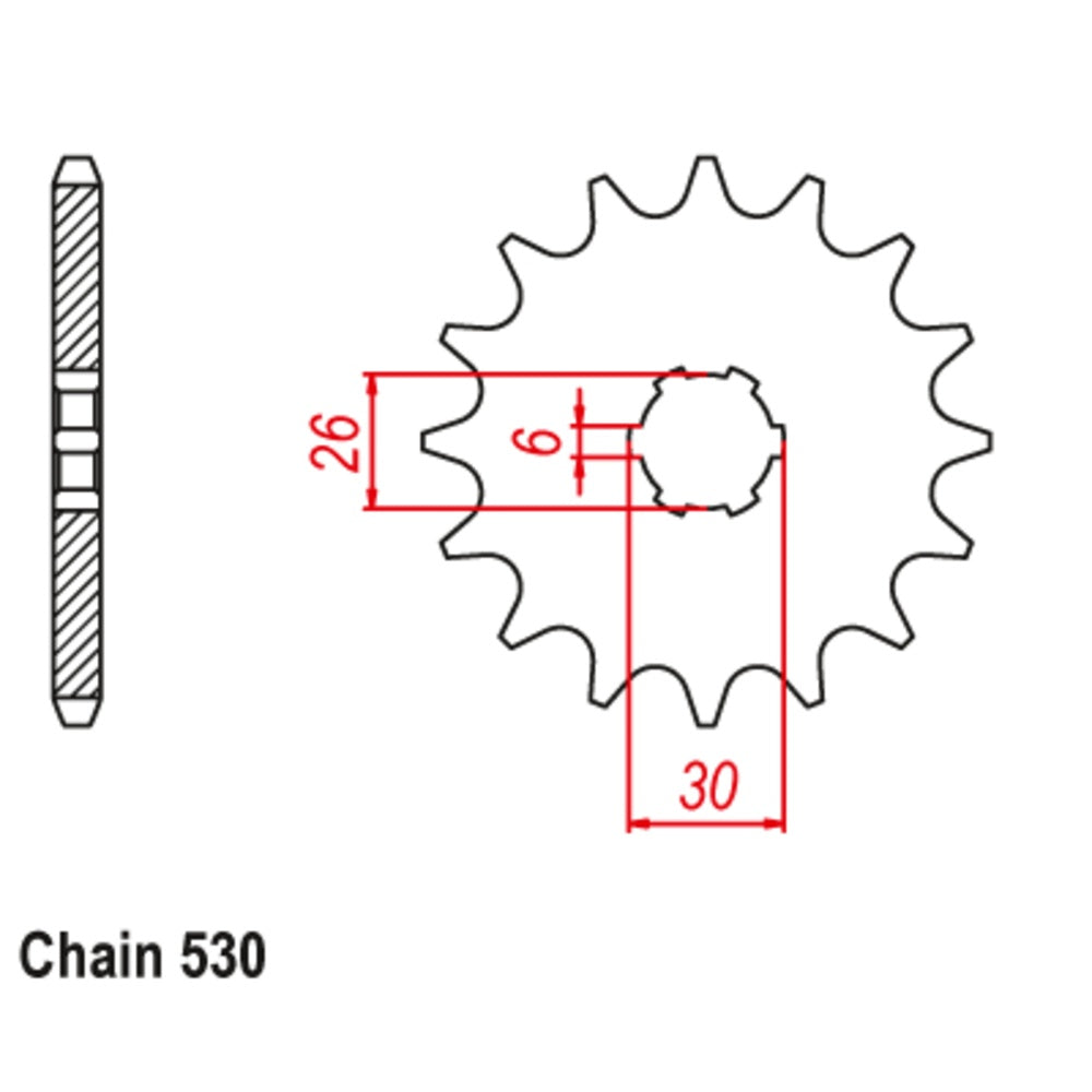 New SUPERSPROX 17T Sprocket - Front For YAMAHA TX650, XS650, XS650S 10-256-17