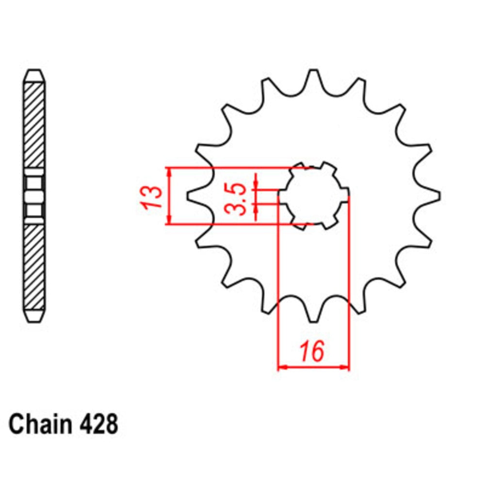 SUPERSPROX Front Sprocket Alternate Pitch For SUZUKI RM50, LT50, TM75 10-2J5-14