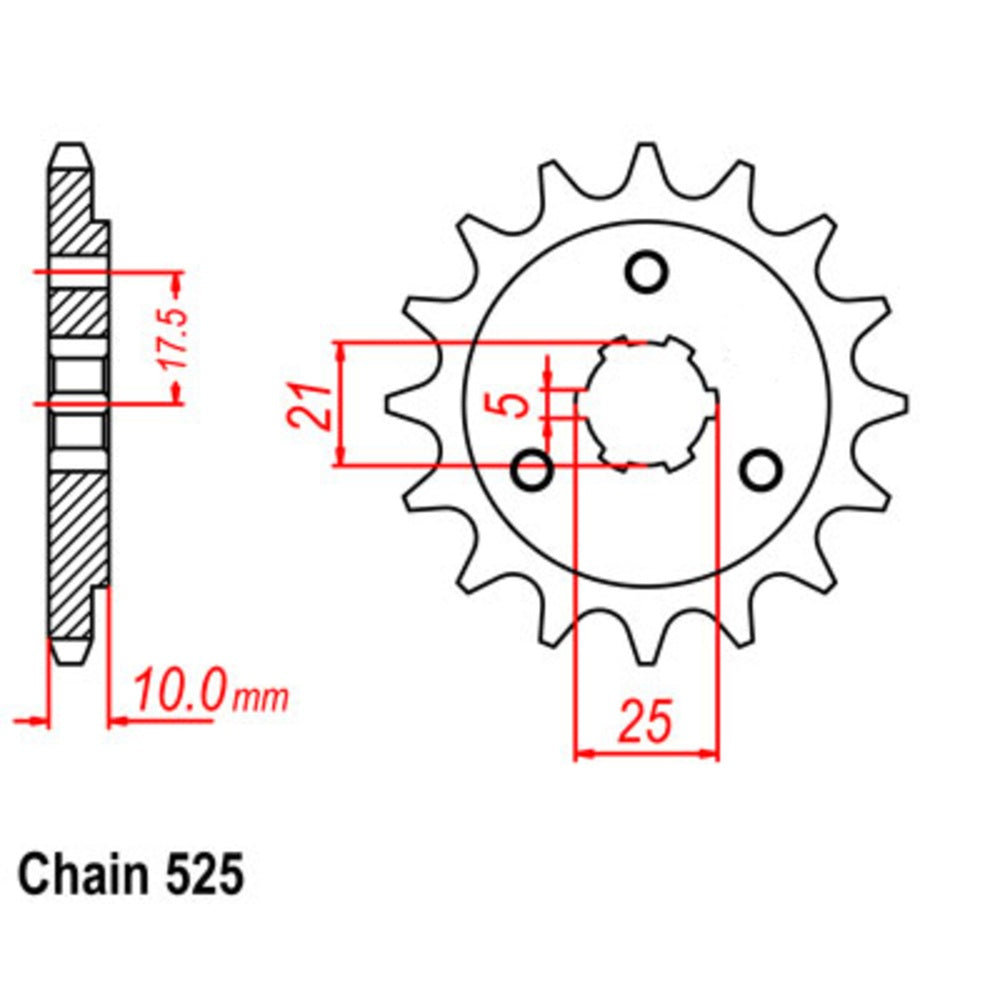 SUPERSPROX 14T Sprocket - Front For SUZUKI XF650 FREEWIND, DR650SE 10-31D-14