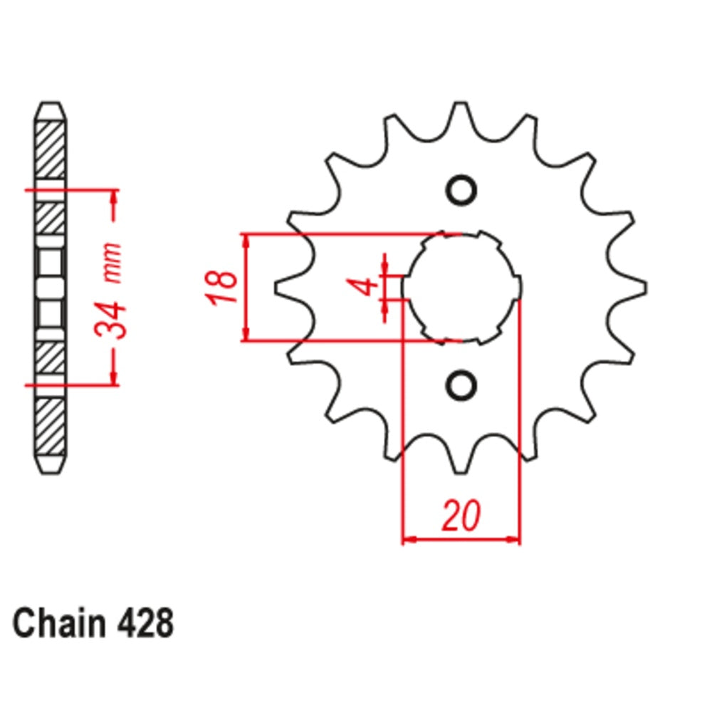 New SUPERSPROX 14T Sprocket - Front For HONDA, JIANSHE 10-360-14