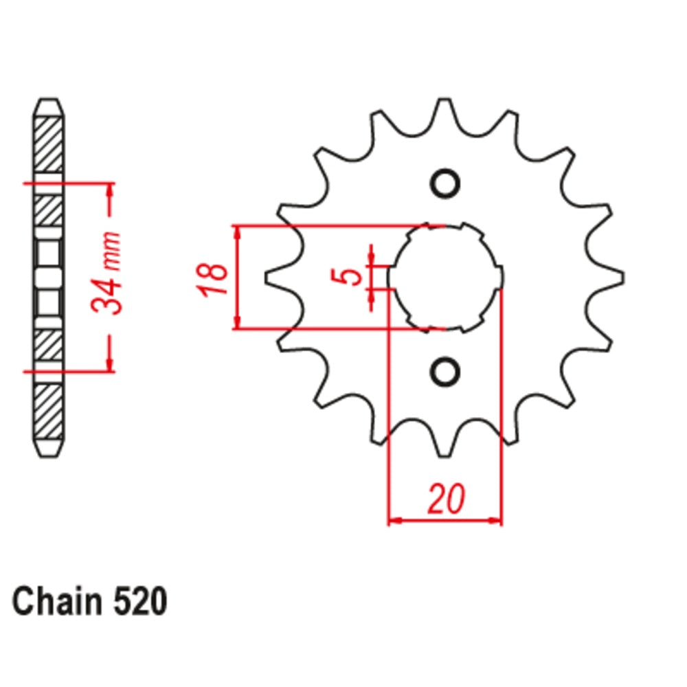 New SUPERSPROX 14T Sprocket - Front For HONDA XL175 10-362-14