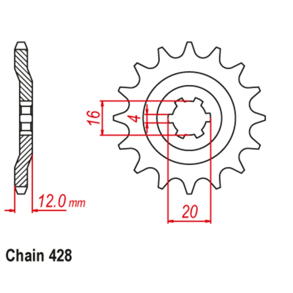 New SUPERSPROX 15T Sprocket - Front For YAMAHA AG100 10-382-15