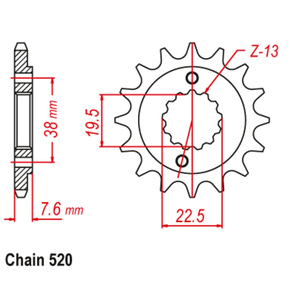 New SUPERSPROX 14T Sprocket - Front For HYOSUNG, KAWASAKI, SUZUKI 10-401-14