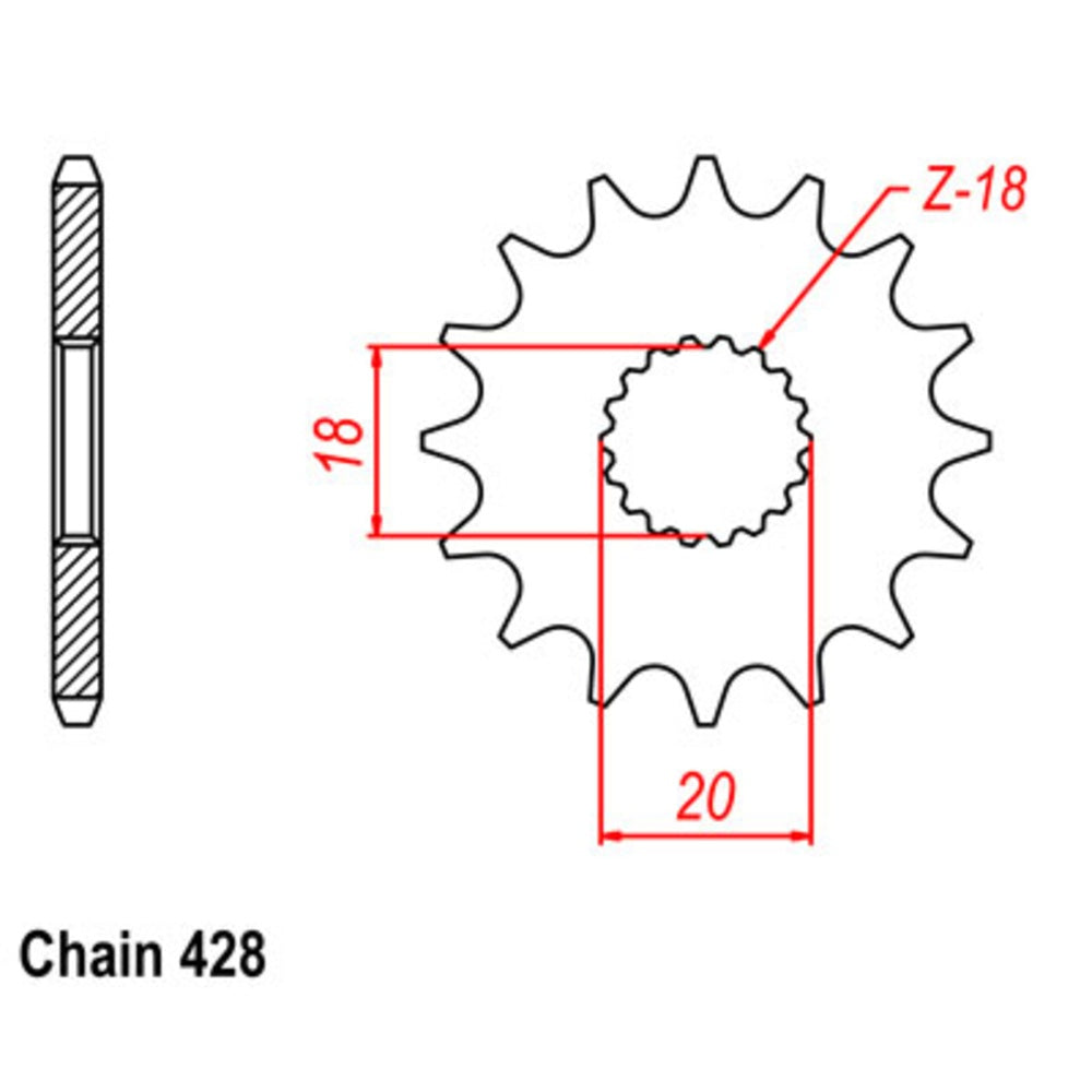 New SUPERSPROX 14T Sprocket - Front For SUZUKI, YAMAHA 10-417-14