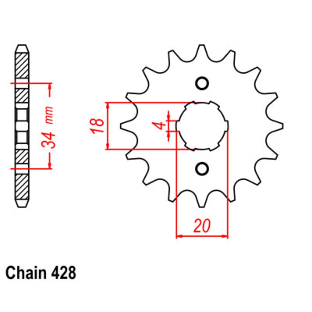 New SUPERSPROX 16T Sprocket - Front For KAWASAKI KFX50, KFX90 10-437-16