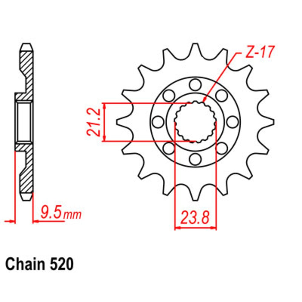 New SUPERSPROX 14T Sprocket - Front For SUZUKI RMX450Z, RM-Z450 10-441-14