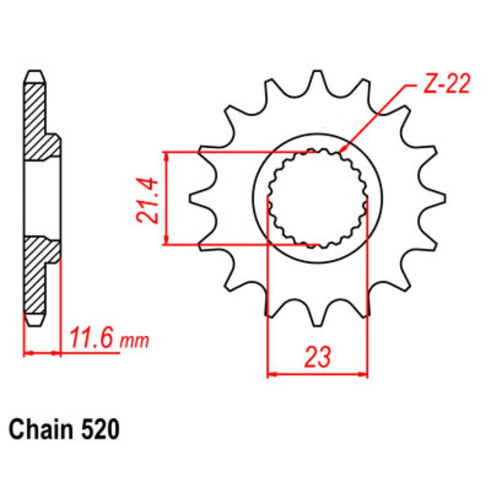 New SUPERSPROX 16T Sprocket - Front For YAMAHA TT-R250 10-4GY-16