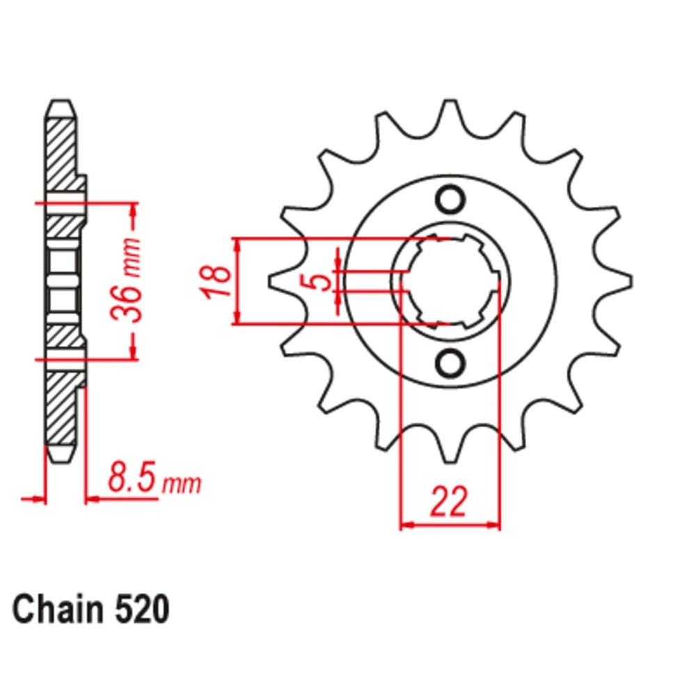 New SUPERSPROX 15T Sprocket - Front For YAMAHA SRX250 10-51Y-15