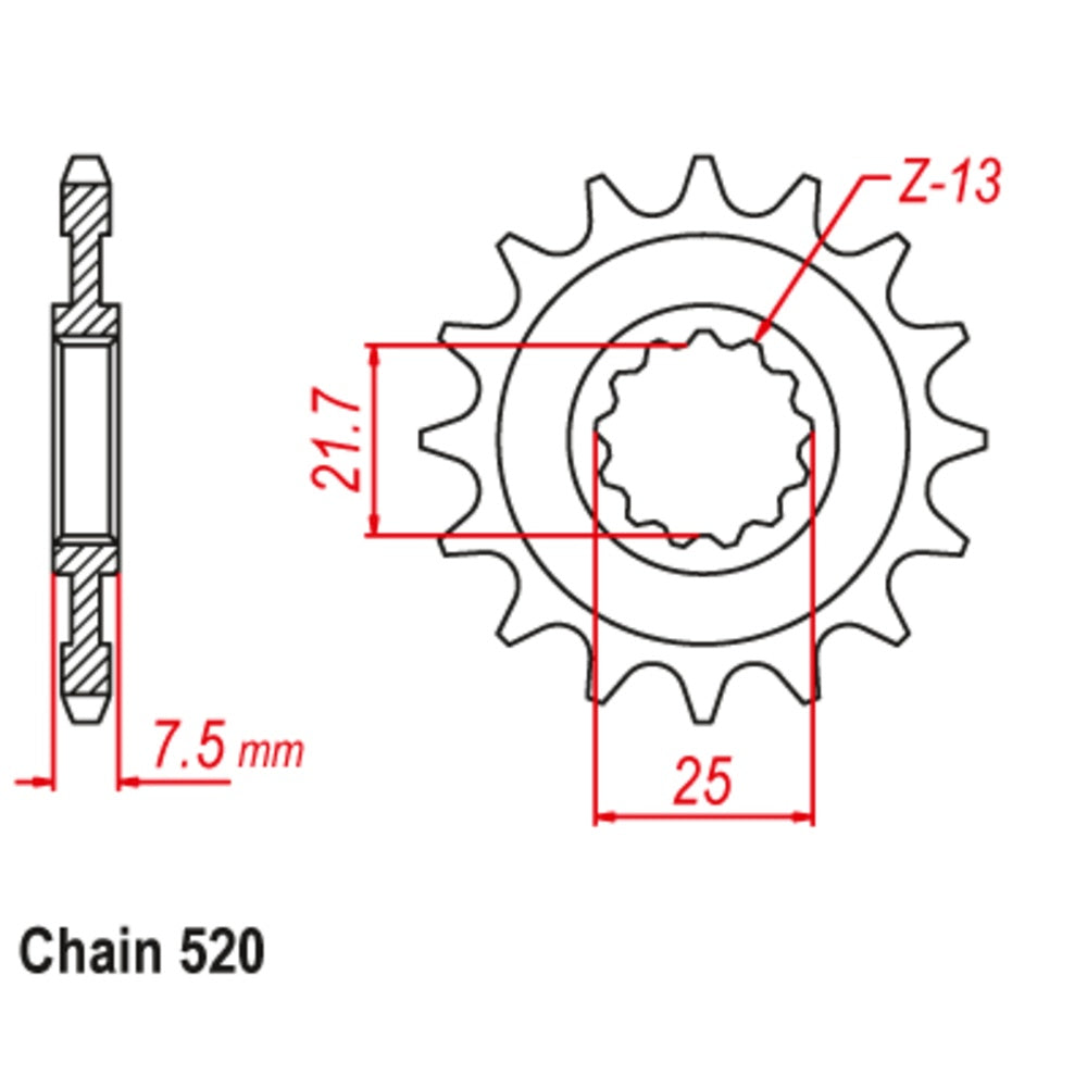 SUPERSPROX 16T Sprocket - Front For KAWASAKI ZX-6R NINJA, ZX-6R ZX636 10-536-16