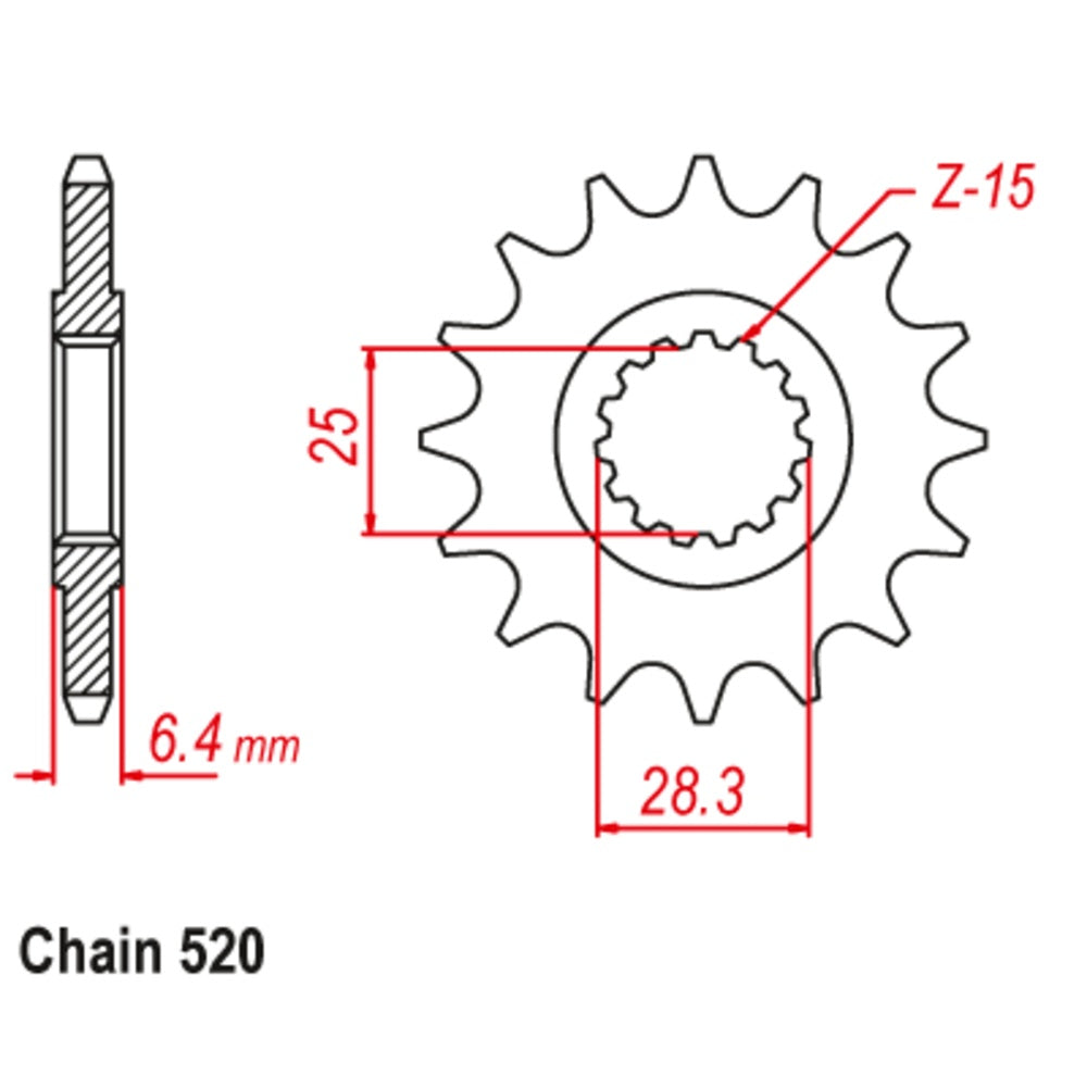 SUPERSPROX 14T Sprocket - Front For YAMAHA YFZ450R, YFM700R RAPTOR 10-592-14