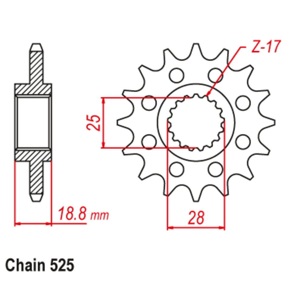 New SUPERSPROX 17T Sprocket - Front For APRILIA, BMW, HUSQVARNA 10-704-17