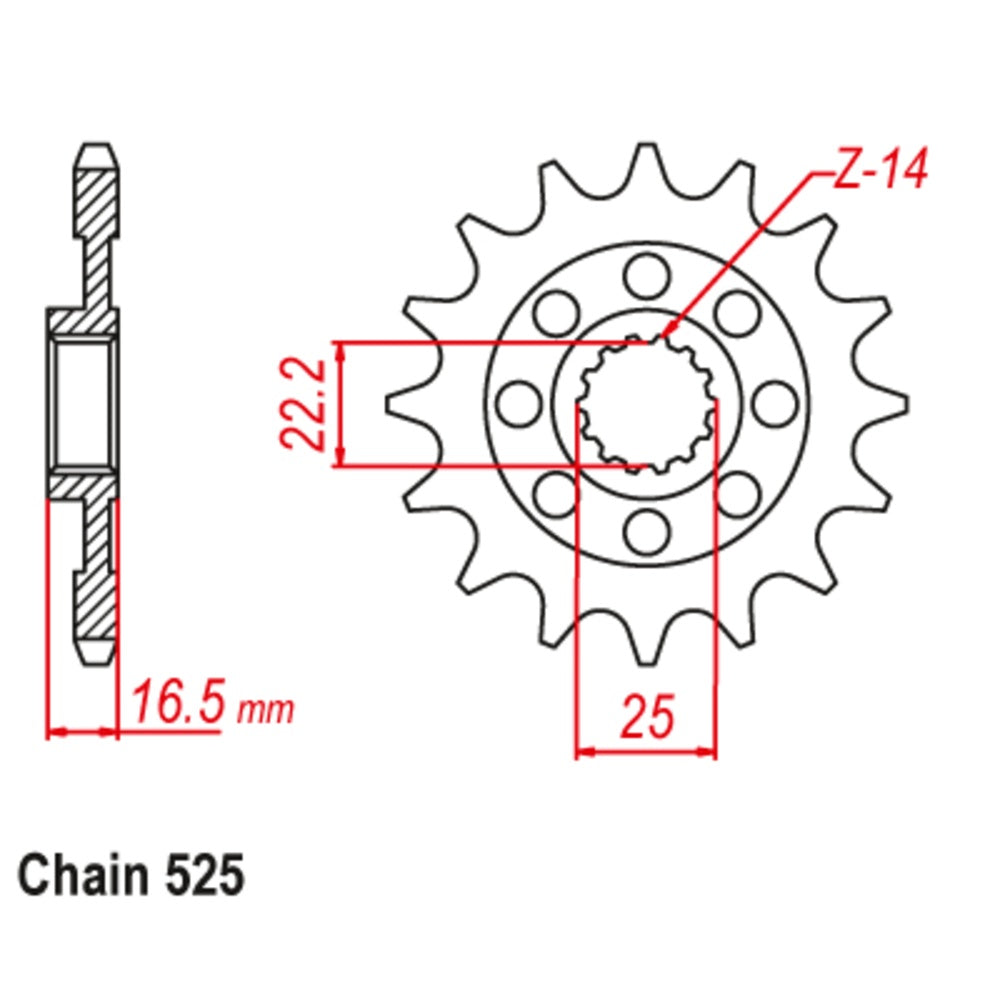 SUPERSPROX Front Sprocket Alternate Pitch For DUCATI 800 MONSTER S2R 10-741-15